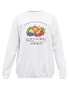 Mens Rtw Vetements - Cutest Of The Fruit-print Cotton-jersey Sweatshirt - Mens - White