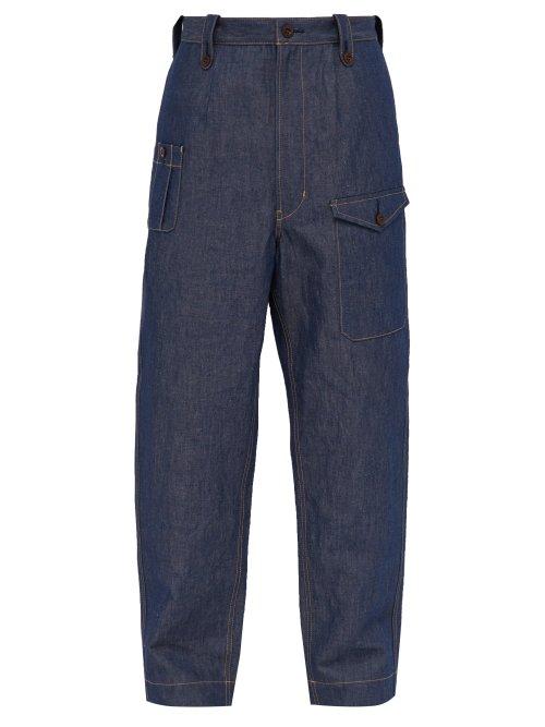 Matchesfashion.com Junya Watanabe - Loose Fit Cotton Blend Jeans - Mens - Indigo