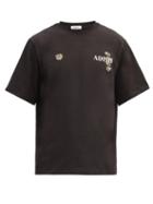 Matchesfashion.com Adish - Logo-print Floral Cross-stitch T-shirt - Mens - Black