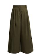 Valentino High-rise Cotton-gabardine Cropped Trousers