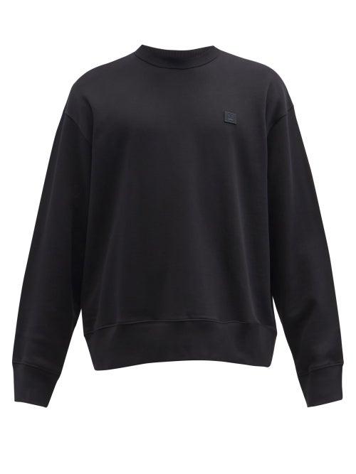 Mens Rtw Acne Studios - Fonbar Face-appliqu Cotton-jersey Sweatshirt - Mens - Black