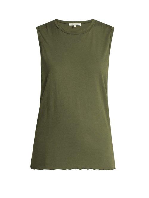 Matchesfashion.com Nili Lotan - Muscle Sleeveless Cotton Jersey Tank Top - Womens - Khaki