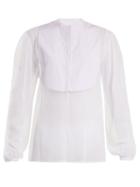 Matchesfashion.com Isa Arfen - Striped Bib Tulle Shirt - Womens - White Multi