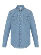 Matchesfashion.com Valentino - Rockstud Untitled Chambray Shirt - Mens - Light Blue