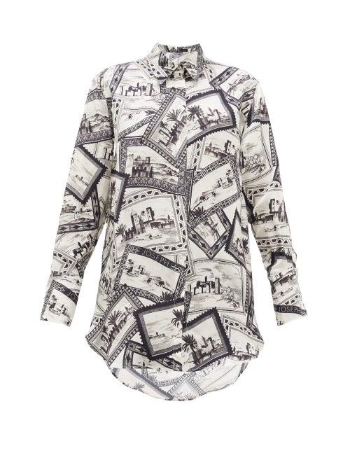 Matchesfashion.com Joseph - Dawson Stamp-print Shirt - Womens - Black White