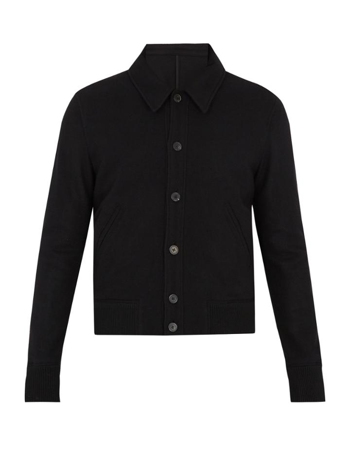 Ami Point Collar Wool-blend Bomber Jacket