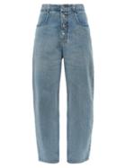 Matchesfashion.com Mm6 Maison Margiela - Mid Rise Wide Leg Jeans - Womens - Light Denim