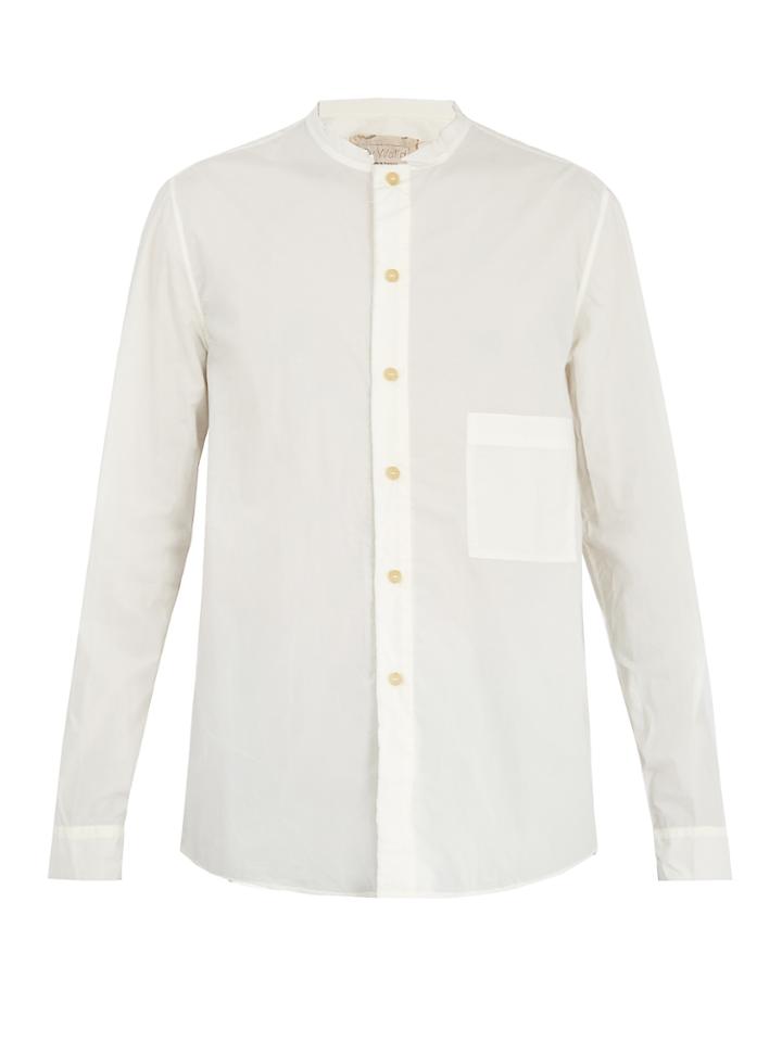 By Walid Tarek Stand-collar Cotton-blend Shirt