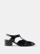 Hereu - Pesca Cutout Leather Heeled Sandals - Womens - Black