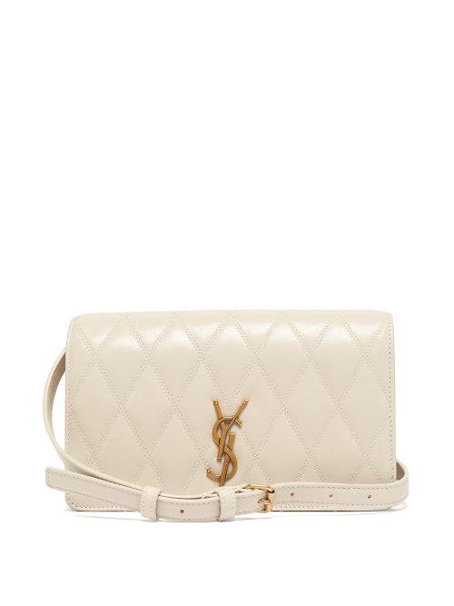 Matchesfashion.com Saint Laurent - Monogram Quilted Leather Cross Body Bag - Womens - White