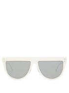 Matchesfashion.com Fendi - Defender D Frame Optyl And Metal Sunglasses - Womens - White