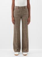 Bella Freud - Slim Kim Wool-tweed Flared Trousers - Womens - Beige Multi