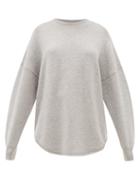 Matchesfashion.com Extreme Cashmere - No. 53 Crew Hop Oversized Stretch Cashmere Sweater - Womens - Grey