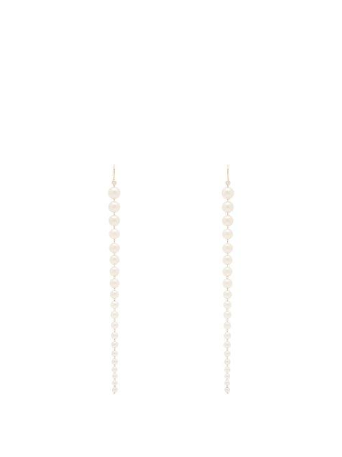 Matchesfashion.com Mizuki - Akoya Pearl, 18kt Gold & Diamond Drop Earrings - Womens - Pearl