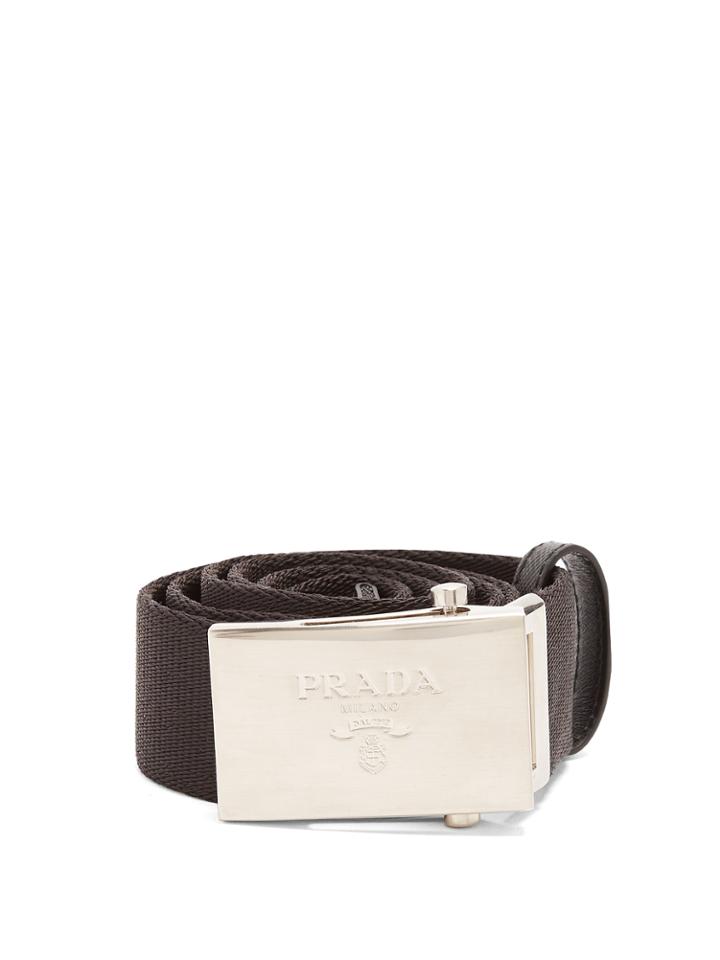 Prada Logo-engraved Canvas Belt