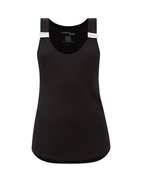 Harris Reed - Gathered-shoulder Ribbed-jersey Tank - Womens - Black