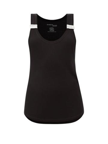Harris Reed - Gathered-shoulder Ribbed-jersey Tank - Womens - Black