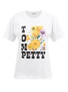 Rodarte - X Tom Petty Logo-print Cotton-jersey T-shirt - Womens - White