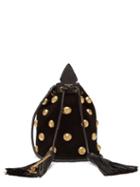 Matchesfashion.com Saint Laurent - Anja Studded Velvet Bucket Bag - Womens - Black Gold