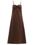Matchesfashion.com Belize - Hiva Tie Back Linen Dress - Womens - Brown