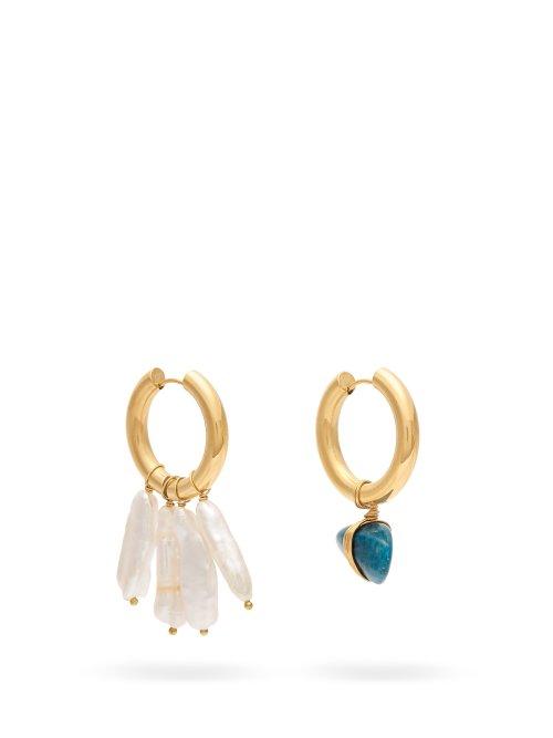 Matchesfashion.com Timeless Pearly - Mao Mismatched Pearl Hoop Earrings - Womens - Pearl