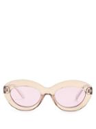 Matchesfashion.com Le Specs - Fluxus Oval Cat Eye Acetate Sunglasses - Womens - Clear