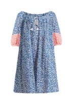 Thierry Colson Eva Leaf-print Cotton Dress