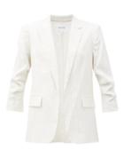 Matchesfashion.com Frame - Striped Linen-blend Blazer - Womens - White