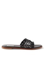 Gabriela Hearst - Neo Cotton-crochet And Leather Slides - Womens - Black