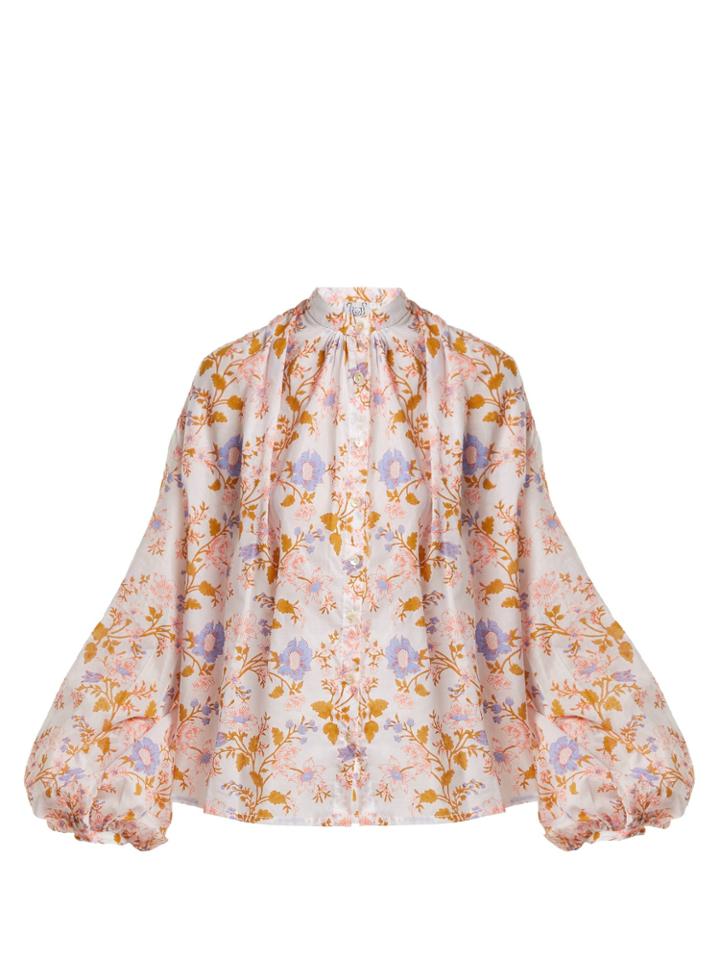 Thierry Colson Slava Floral-print Cotton Blouse