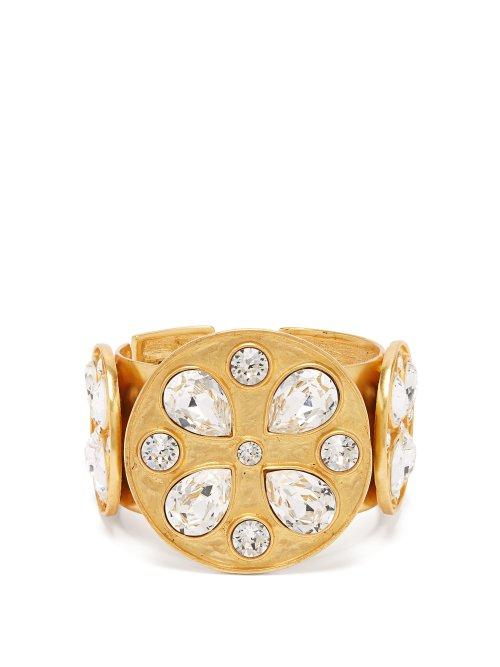 Matchesfashion.com Rebecca De Ravenel - Pamina 24kt Gold Plated Cuff Bracelet - Womens - Crystal