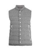 Matchesfashion.com Moncler - Quilted Down Cotton Seersucker Gilet - Mens - Grey
