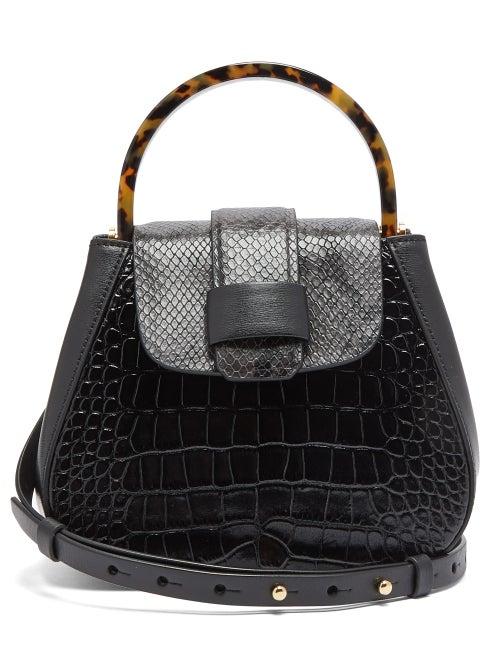 Matchesfashion.com Nico Giani - Myria Mini Crocodile Effect Leather Bag - Womens - Black