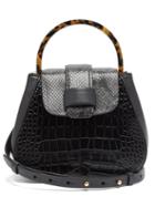 Matchesfashion.com Nico Giani - Myria Mini Crocodile Effect Leather Bag - Womens - Black
