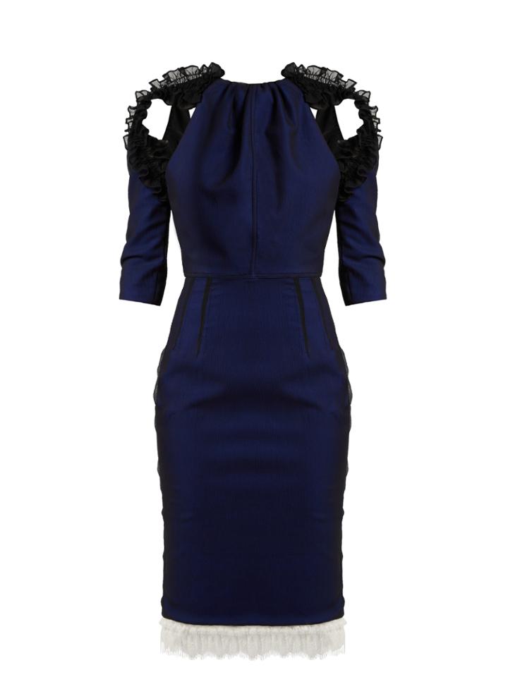Emilio De La Morena Elimanjaro Cut-out Shoulder Silk-crepon Dress