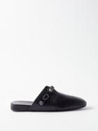 Balenciaga - Cosy Cagole Backless Leather Loafers - Mens - Black
