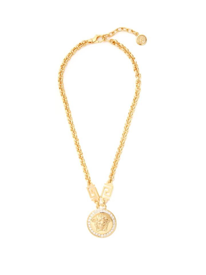 Versace Crystal-embellished Medusa Necklace