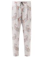 Nipoaloha - Phoenix-jacquard Twill Trousers - Mens - Grey Multi