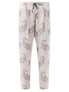 Nipoaloha - Phoenix-jacquard Twill Trousers - Mens - Grey Multi