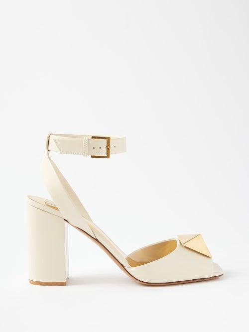 Valentino Garavani - One Stud 90 Leather Sandals - Womens - White