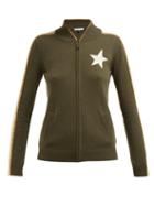 Matchesfashion.com Bella Freud - Billie Zip Through Cashmere Blend Track Jacket - Womens - Khaki Multi