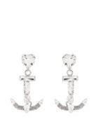 Matchesfashion.com Alessandra Rich - Crystal Embellished Anchor Earrings - Womens - Crystal