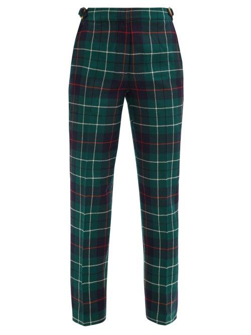 Matchesfashion.com Duncan - Duncan Tartan Cotton-twill Straight-leg Trousers - Womens - Green Multi
