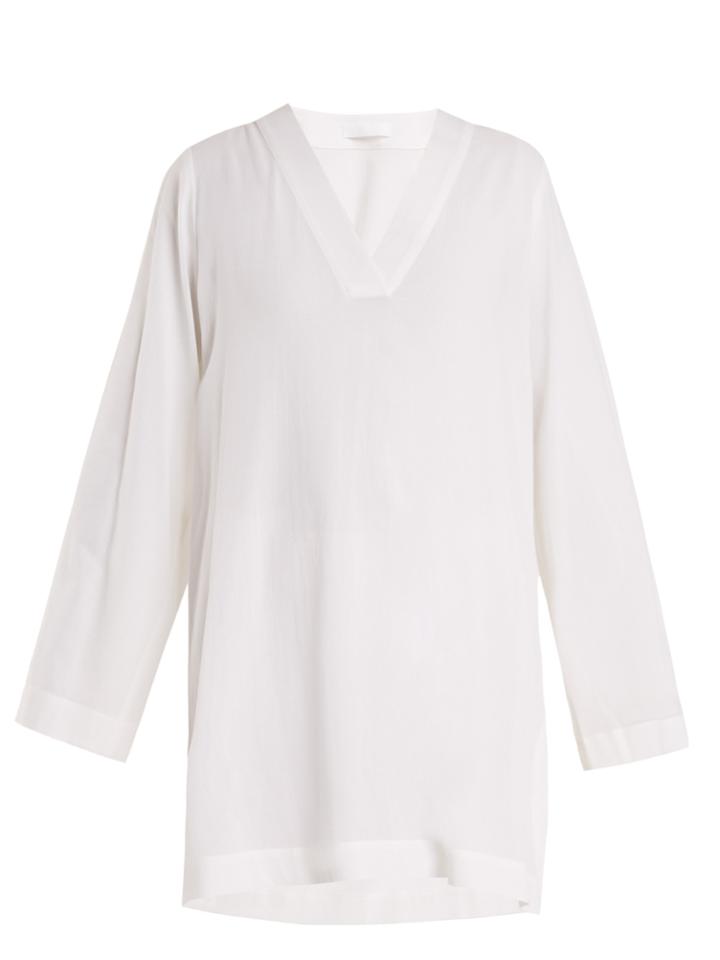 Casa Nata Zen V-neck Cotton-gauze Tunic Dress