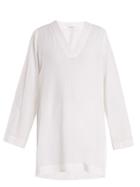 Casa Nata Zen V-neck Cotton-gauze Tunic Dress