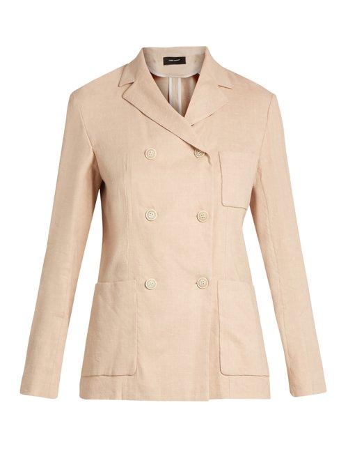 Matchesfashion.com Isabel Marant - Nessa Double Breasted Jacket - Womens - Light Pink