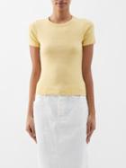 Flore Flore - Car Organic-cotton T-shirt - Womens - Light Yellow