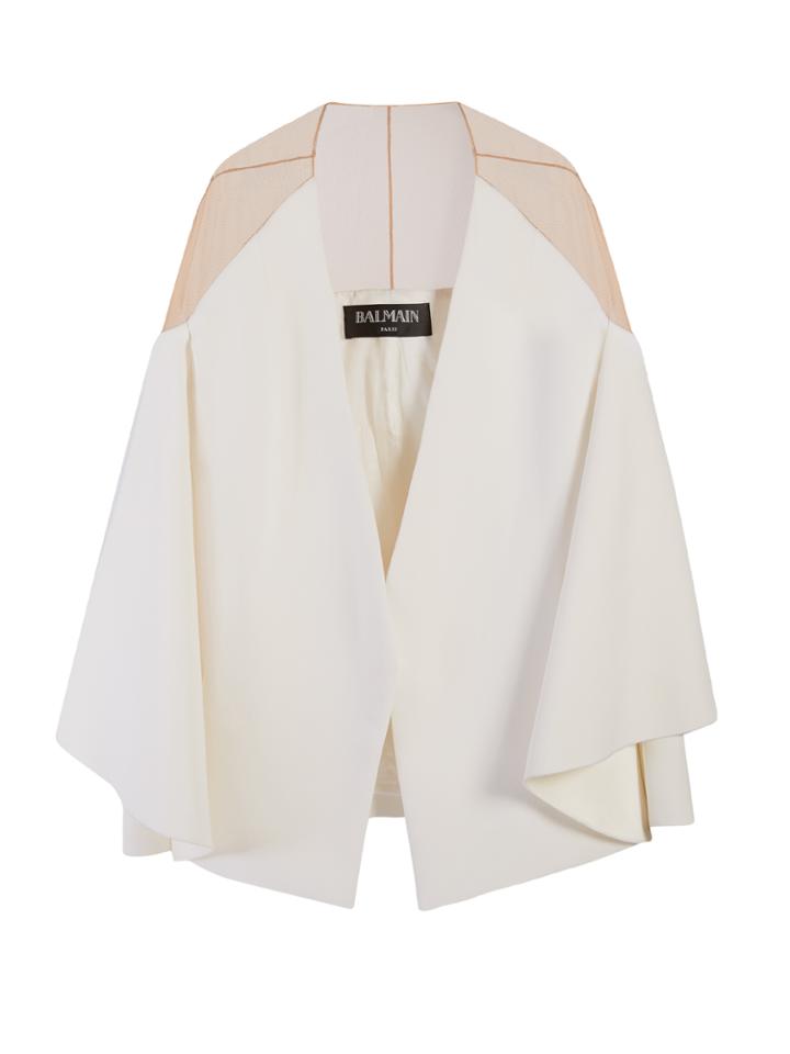 Balmain Sheer-panelled Wrap Jacket
