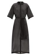 Matchesfashion.com Sir - Alena Belted Cotton-blend Shirt Dress - Womens - Black