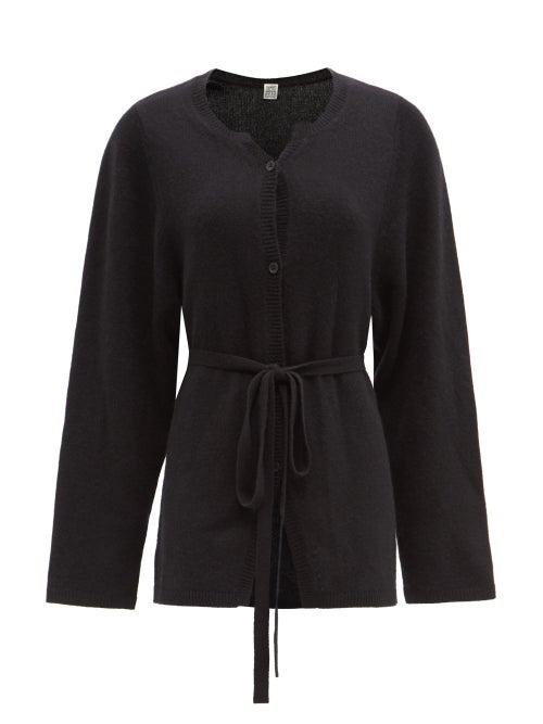 Totme - Sash-waist Cashmere Cardigan - Womens - Black